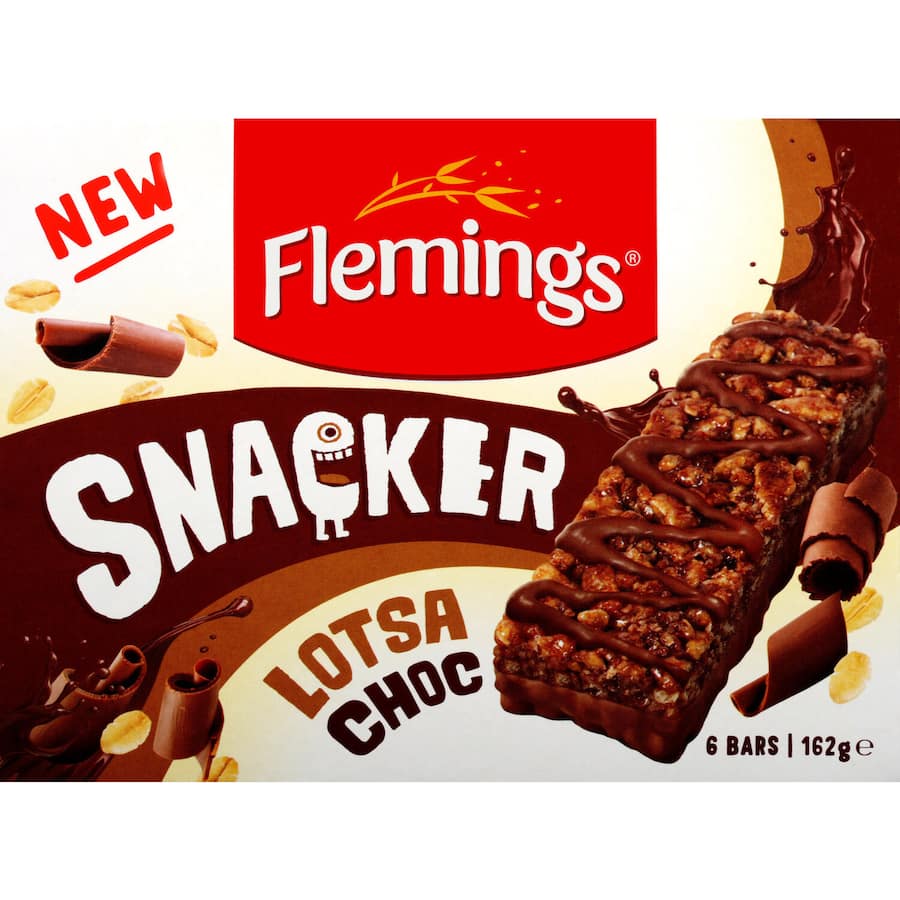 Flemings Snacker Muesli Bars Lotsa Choc 6pk 162g