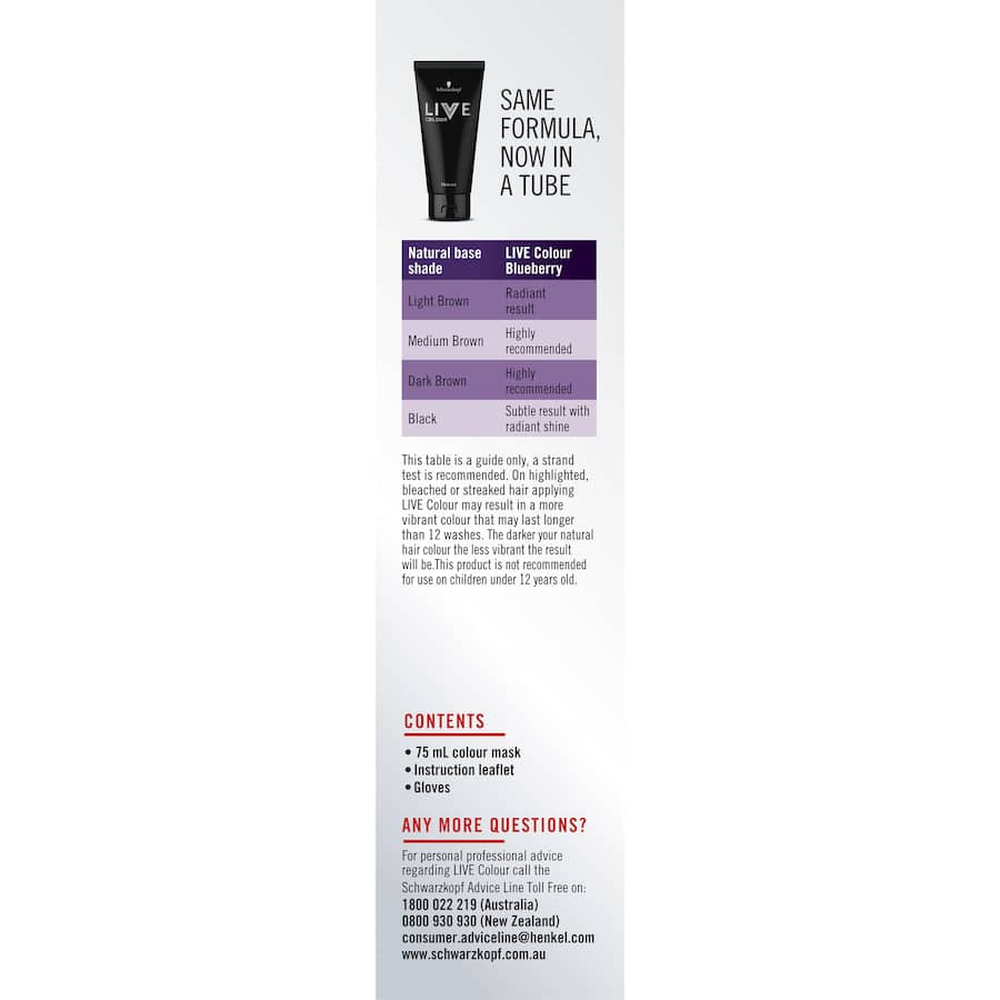 Live Colour Hair Colour Blueberry 75mL