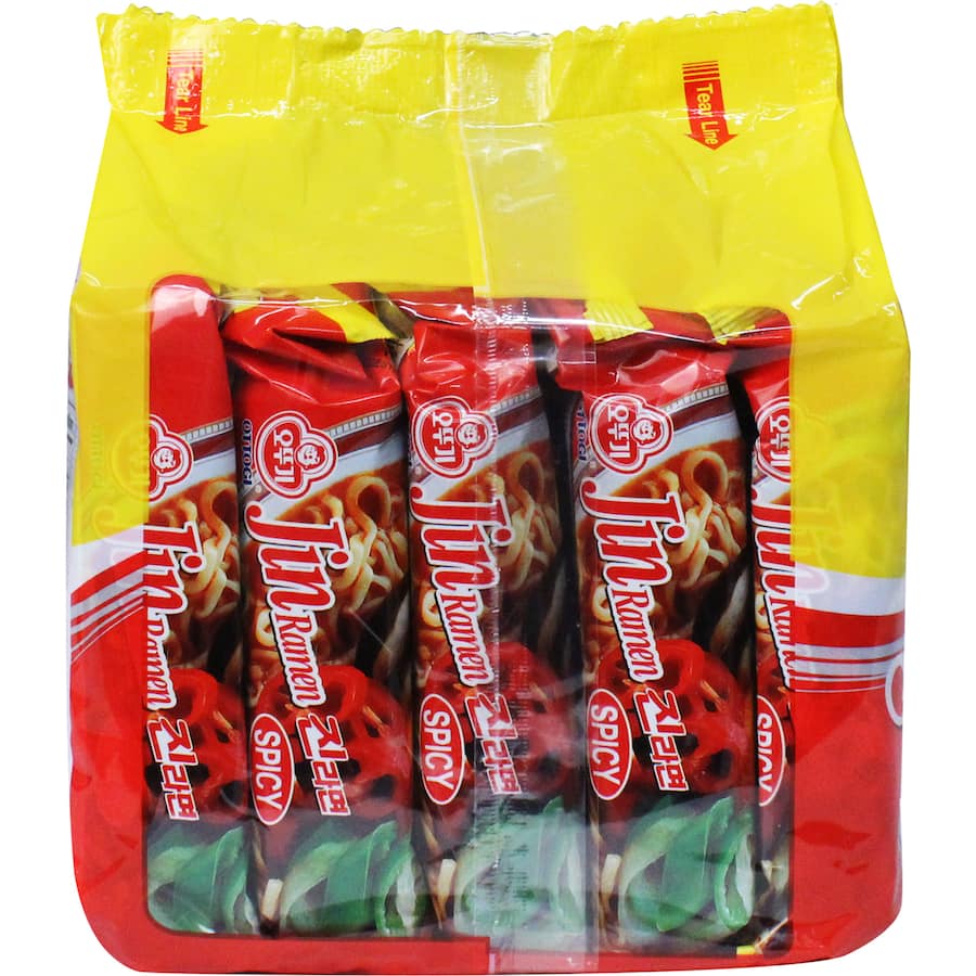 Ottogi Jin Ramen Instant Noodles Spicy Multi Pack 5pk 600g