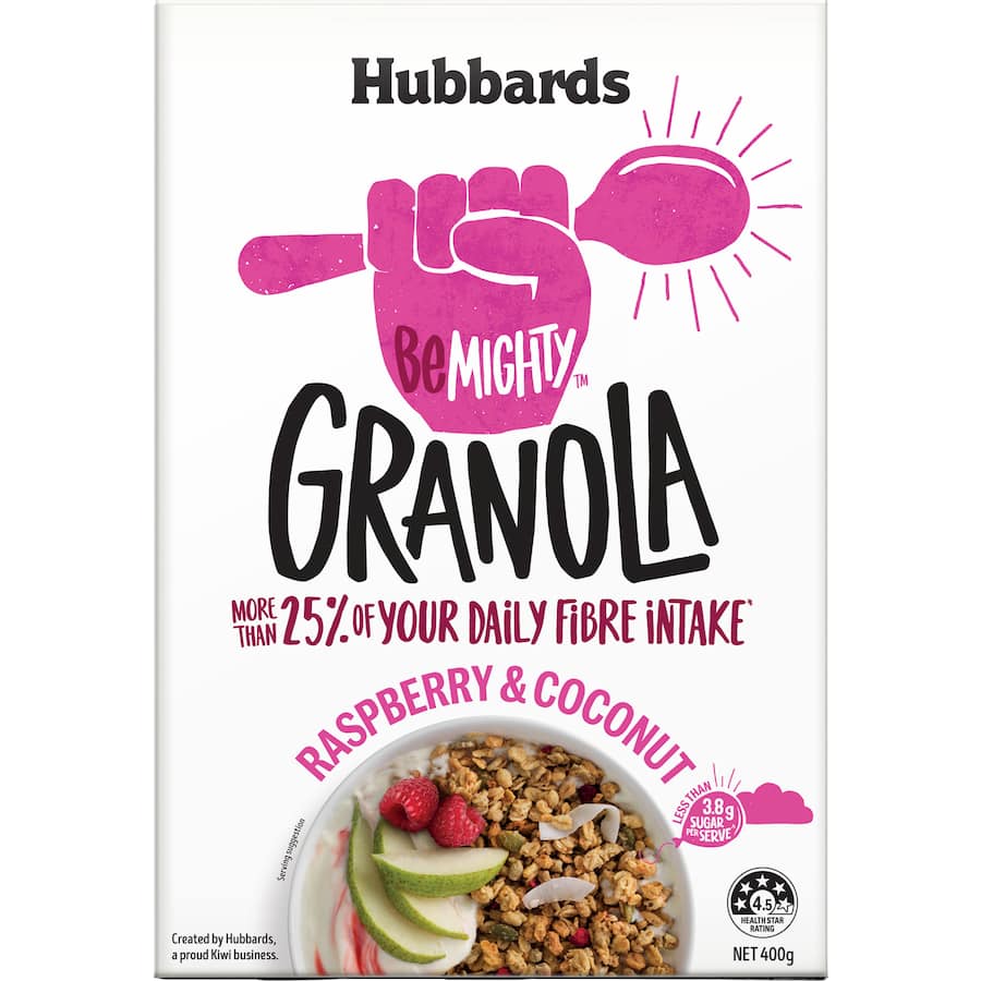 Hubbards Be Mighty Granola Raspberry & Coconut 400g