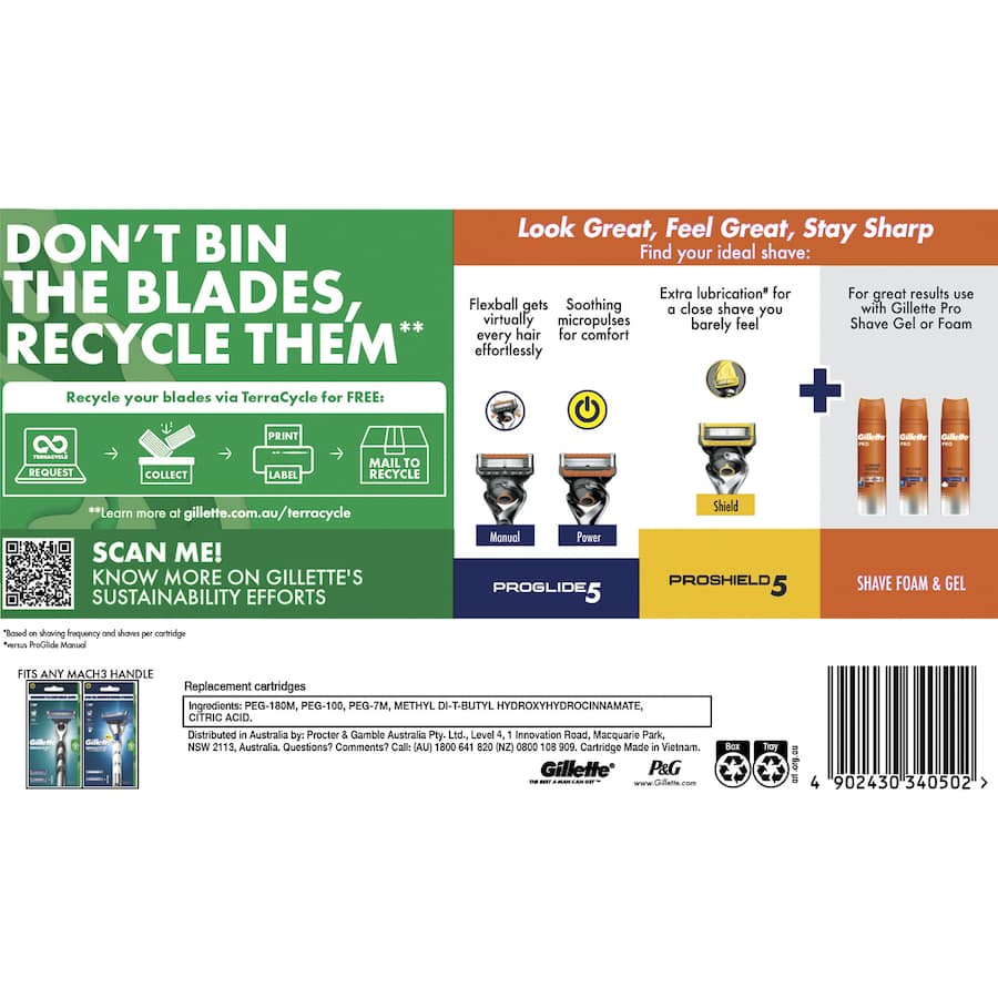 Gillette Mach 3 Turbo 3d Replacement Blades Cartridges 10pack