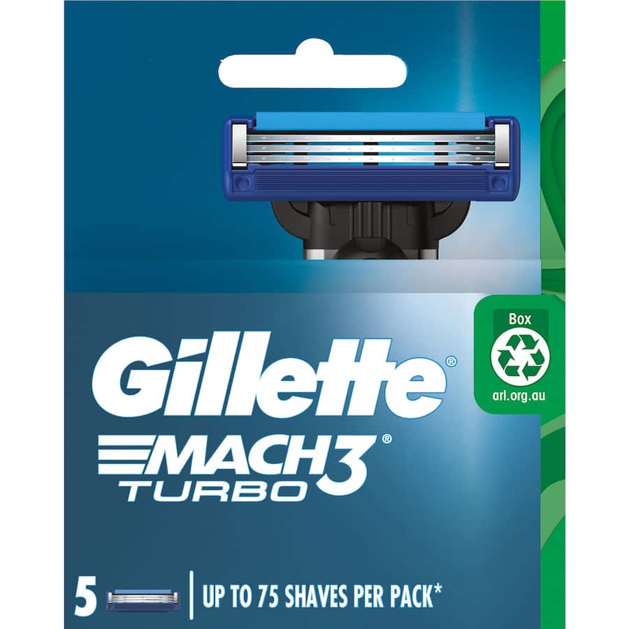 Gillette Mach 3 Turbo 3d Replacement Blades Cartridges 5pack