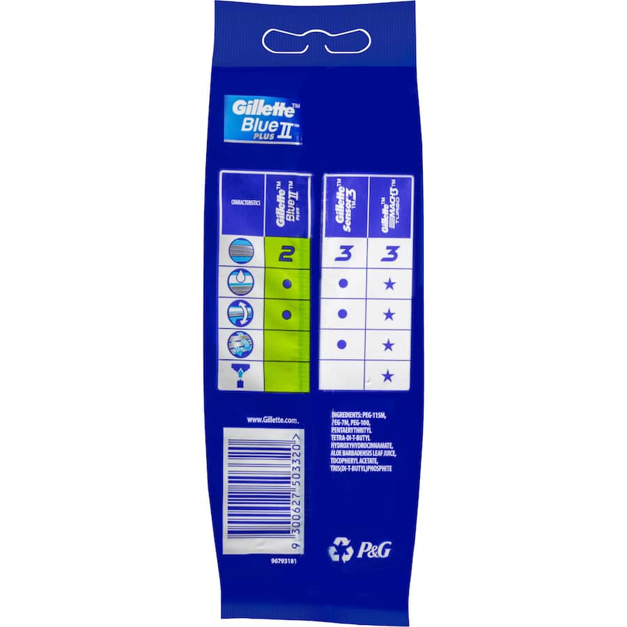 Gillette Blue Plus Pivot Disposable Razors Sensitive 5pack