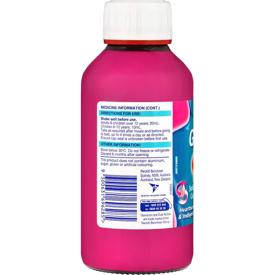 Gaviscon Dual Action Liquid Heartburn & Indigestion Relief Mixed Berry 300mL