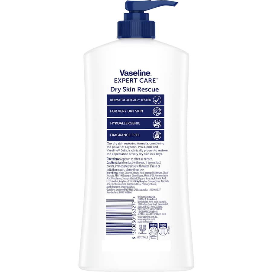 Vaseline Expert Care Body Lotion Dry Skin Rescue 550mL