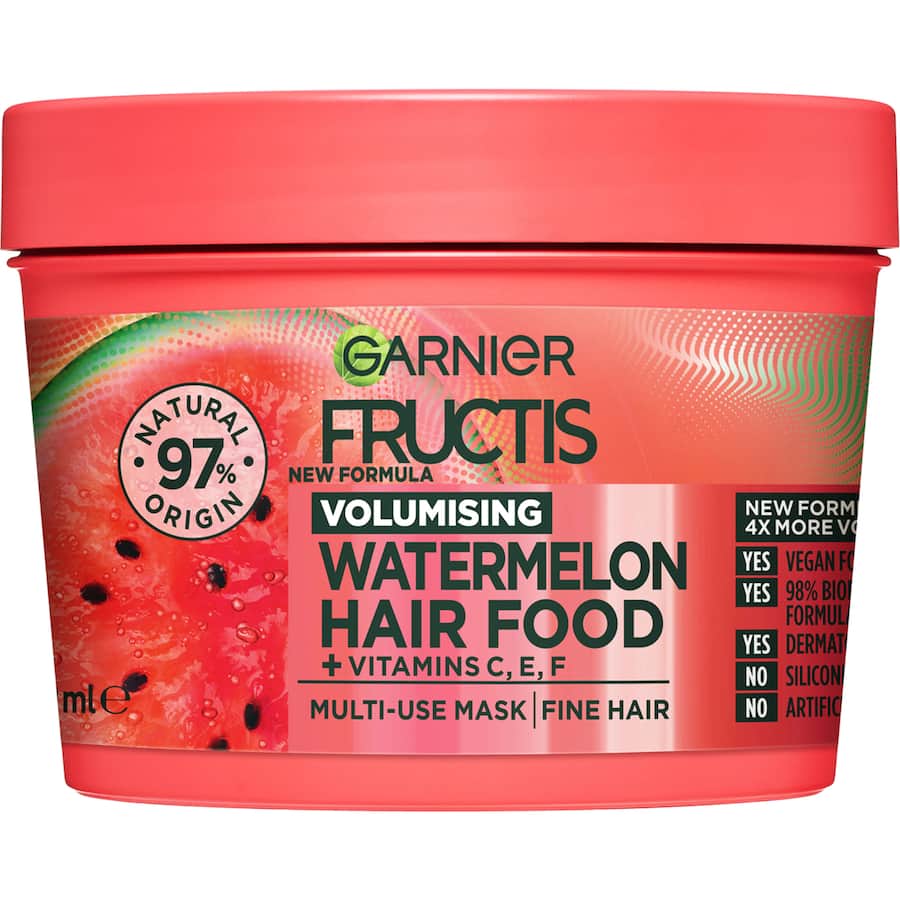 Garnier Fructis Volumising Hair Food Watermelon 3 In 1 Tub 390mL