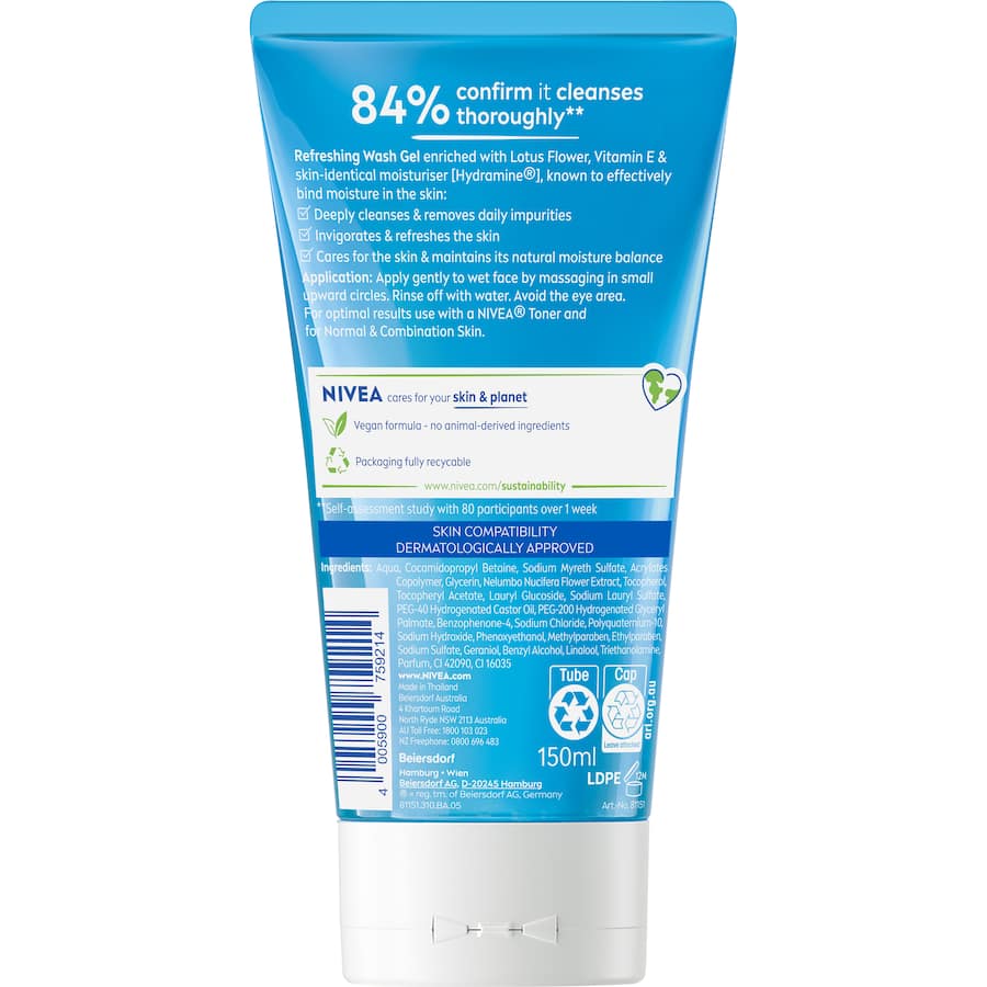 Nivea Facial Wash Gel Refreshing 150mL