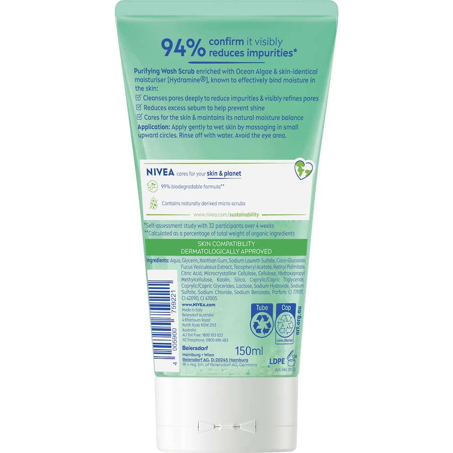 Nivea Facial Wash Scrub Purifying 150mL