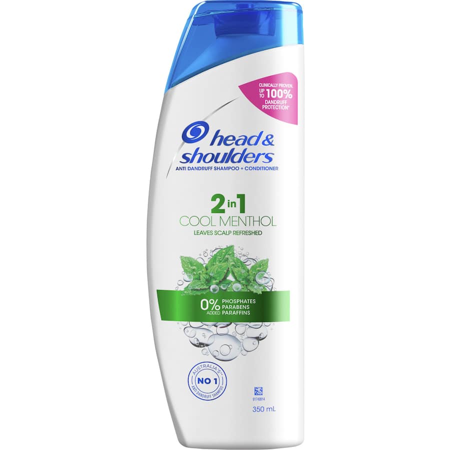 Head & Shoulders Cool Menthol 2 In 1 Shampoo & Conditioner With Menthol Extract 350mL