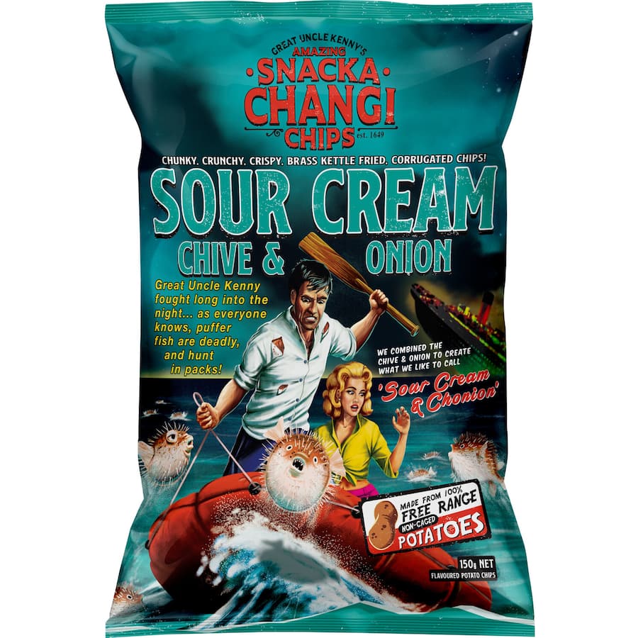 Snacka Changi Chips Sour Cream Chives & Onion 150g