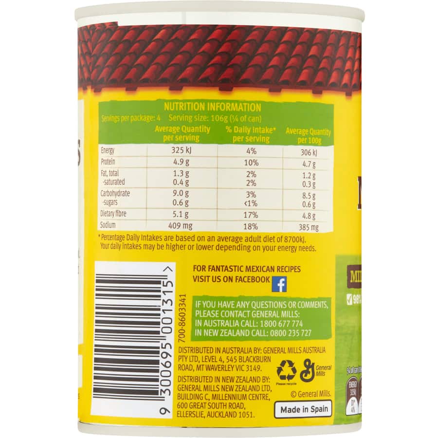 Old El Paso Mexe Beans Mild Tin 425g