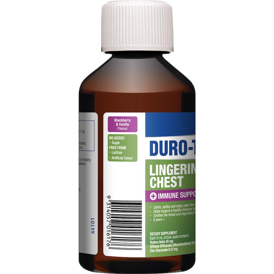 Duro-tuss Lingering Chest + Immune Support Liquid 200mL