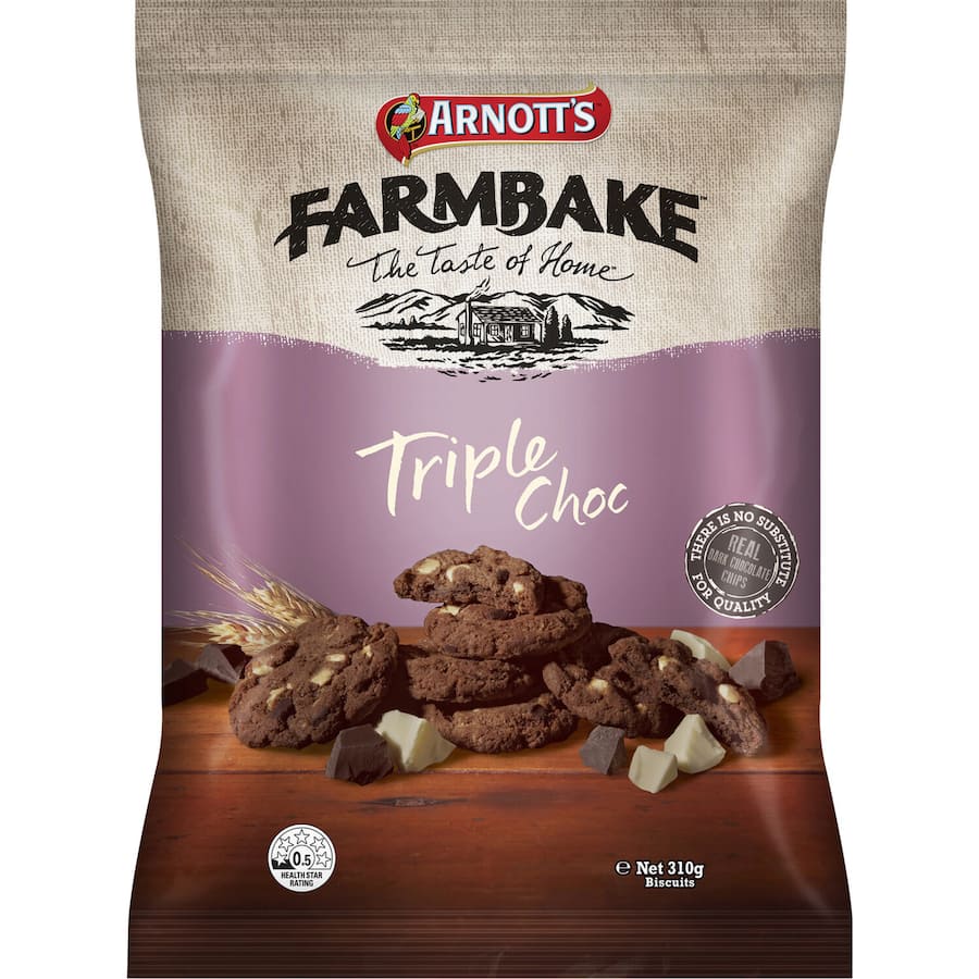 Arnotts Farmbake Cookies Triple Choc 310g