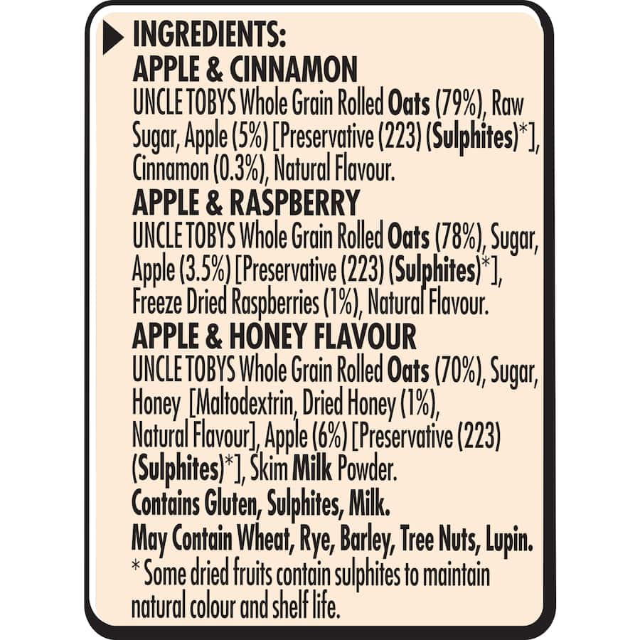 Uncle Tobys Oats Quick Sachets Fruit Variety 10 pack 350g