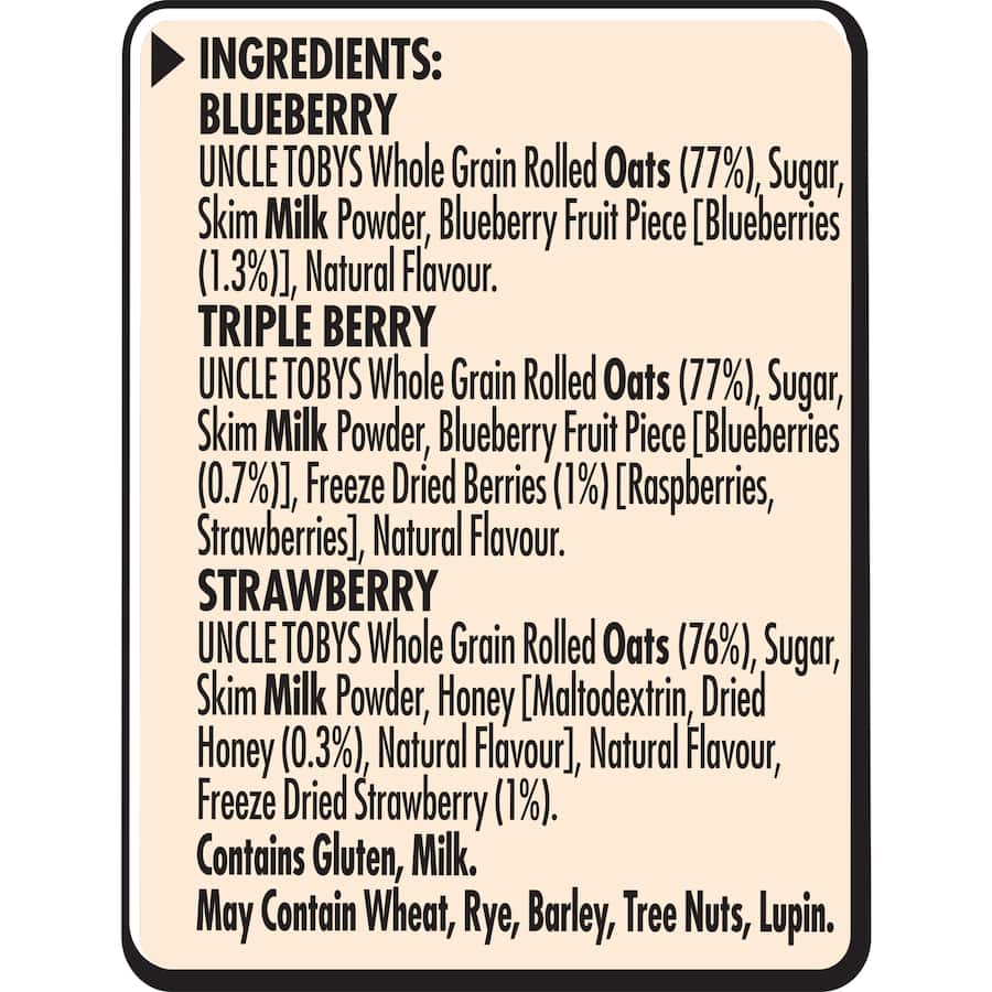 Uncle Tobys Oats Quick Sachets Berry Variety 10 pack 350g