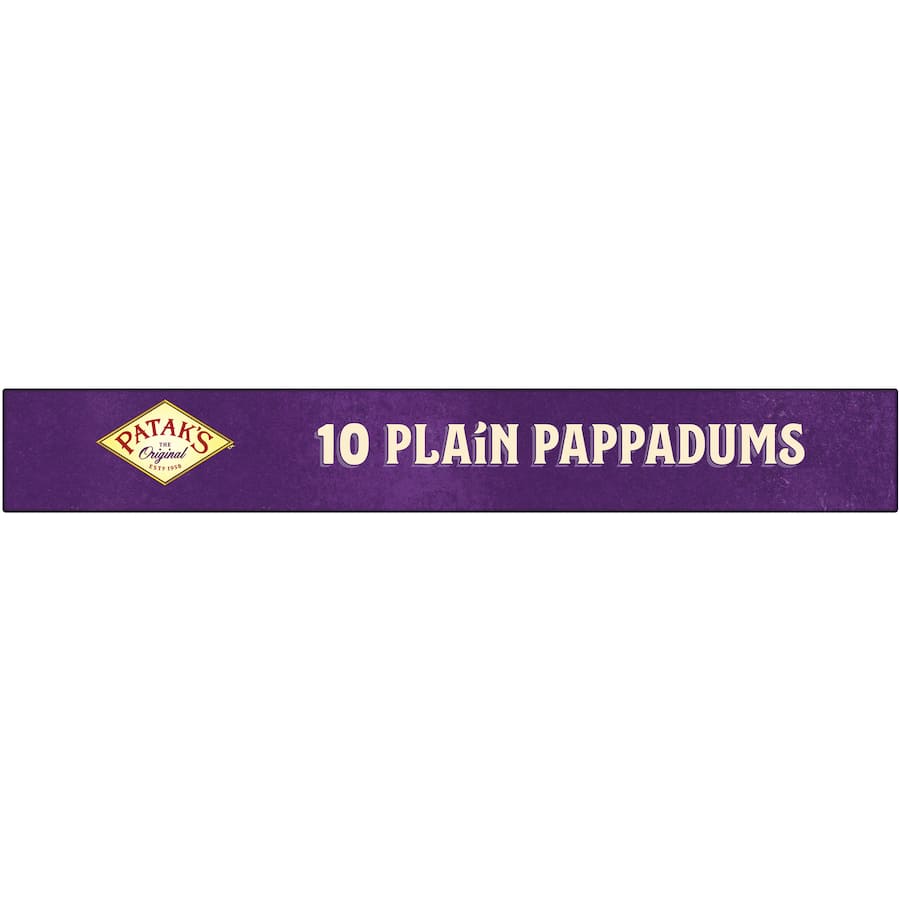 Pataks Pappadums Plain 10 pack 100g