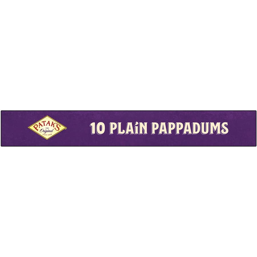 Pataks Pappadums Plain 10 pack 100g