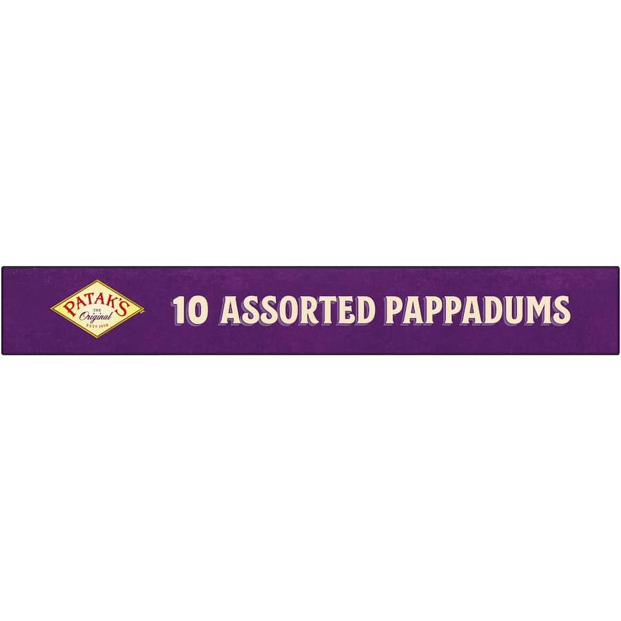Pataks Pappadums Plain, Cracked Pepper & Garlic 10 pack 100g