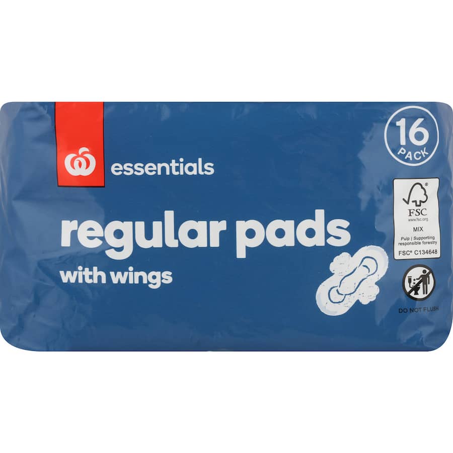 Essentials Pads Regular With Wings 16pack