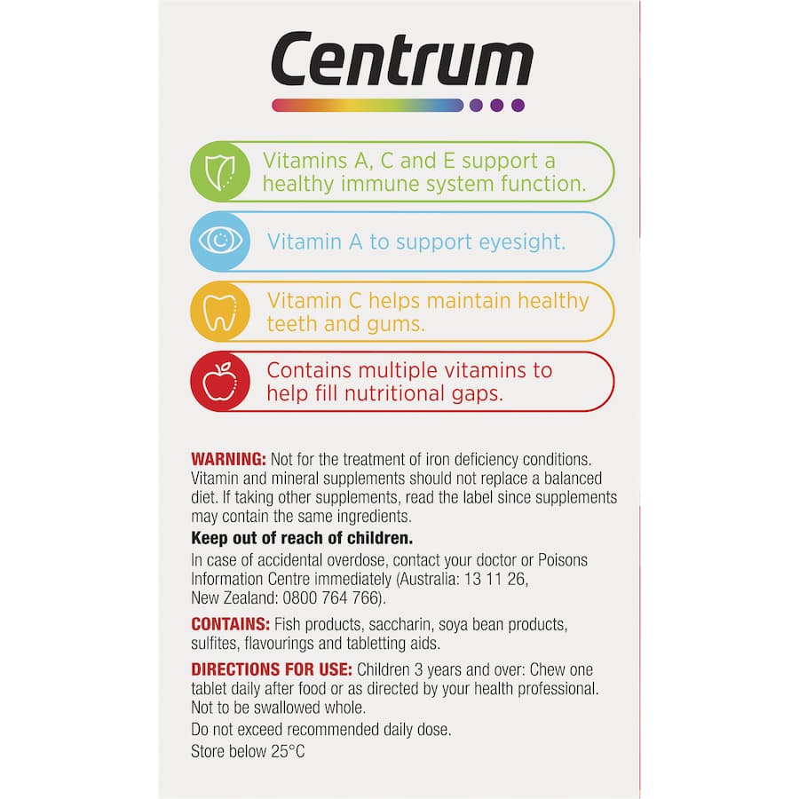 Centrum Kids Chewable Tablets Strawberry Tablets 60pack