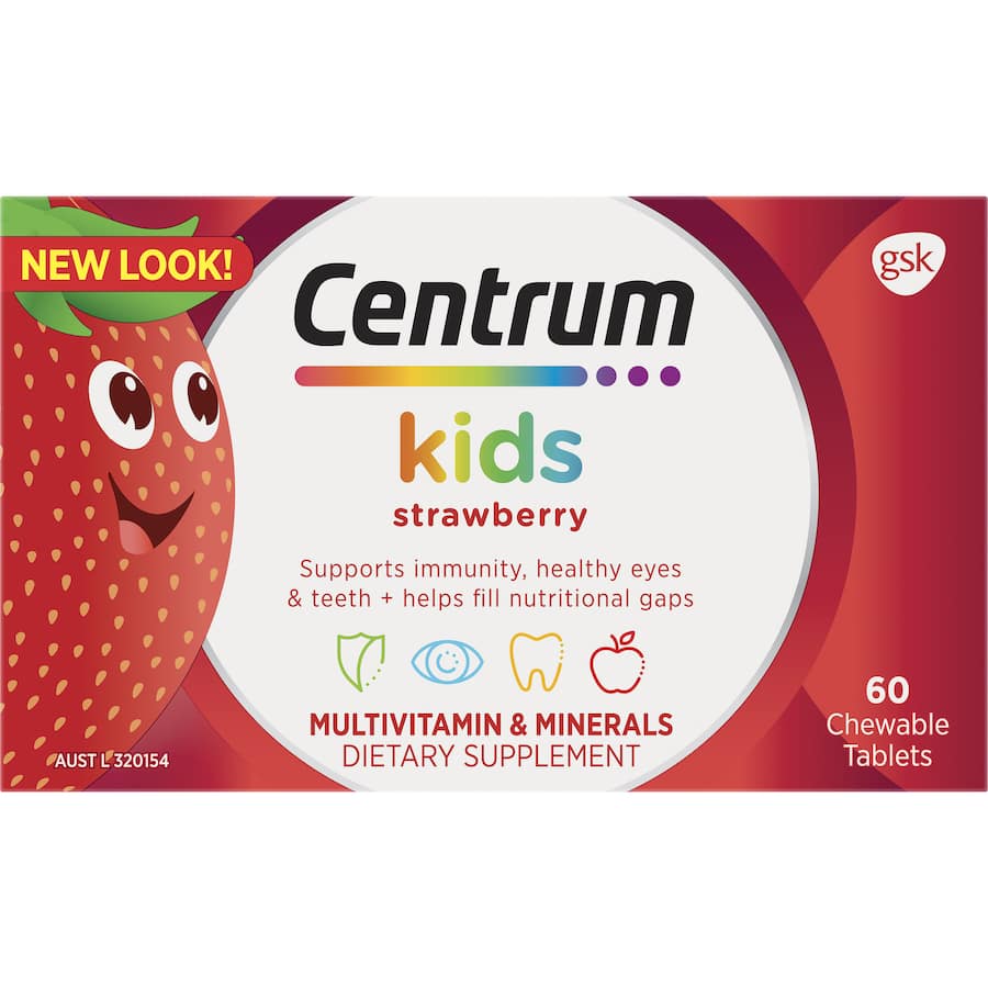 Centrum Kids Chewable Tablets Strawberry Tablets 60pack