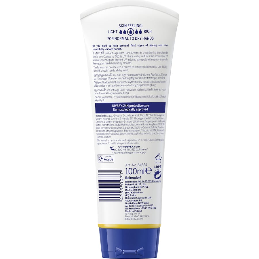 Nivea Hand Cream 3 In 1 Anti-age 100mL