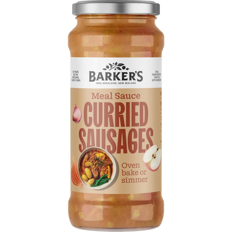 Barkers Recipe Base Curried Sausages Sauce 500g