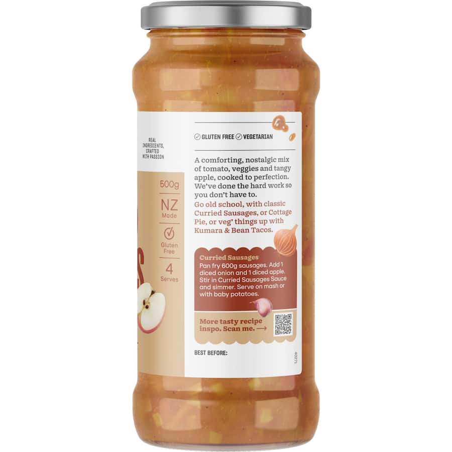 Barkers Recipe Base Curried Sausages Sauce 500g