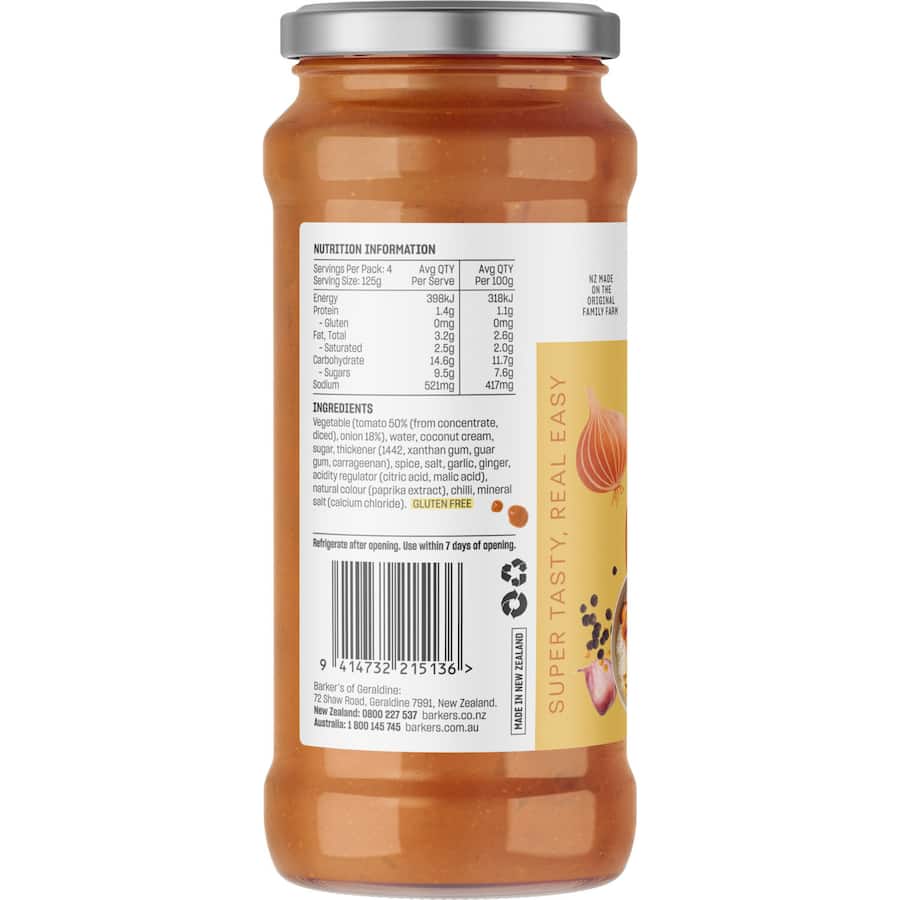 Barkers Recipe Base Butter Chicken Sauce 500g