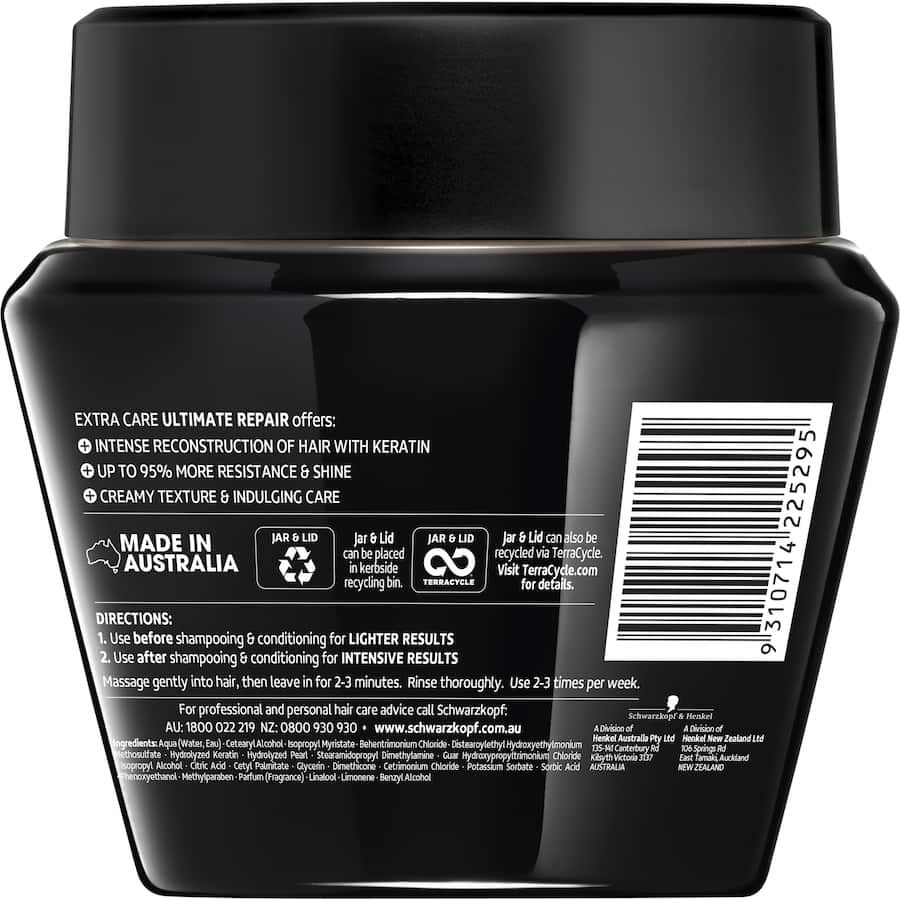 Schwarzkopf Extra Care Hair Treatment Mask Ultimate Repair 300mL