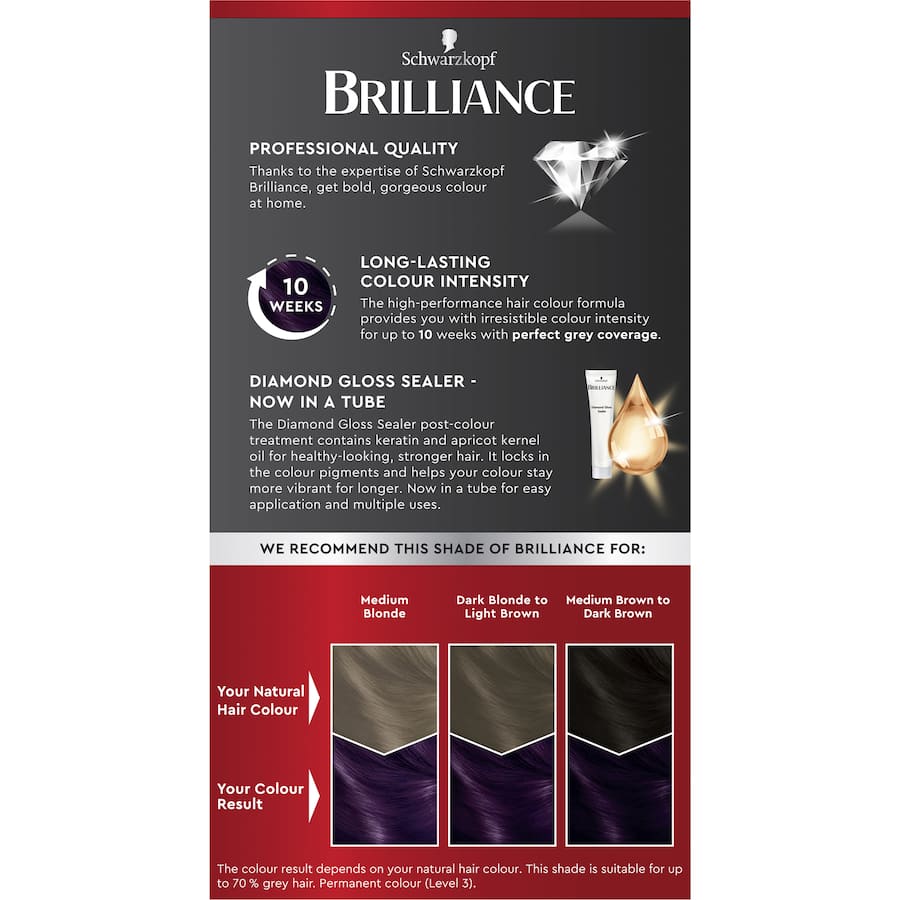 Schwarzkopf Brilliance Hair Colour 03 Dark Amethyst 1pack