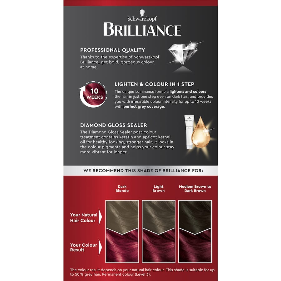 Schwarzkopf Brilliance Hair Colour L43 Smouldering Red 1pack