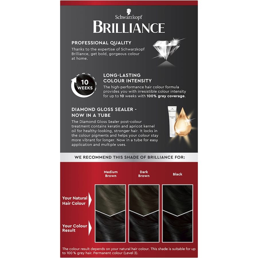 Schwarzkopf Brilliance Hair Colour 90 Black 1pack
