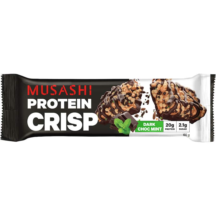 Musashi Protein Bar Protein Crisp Dark Choc Mint 60g