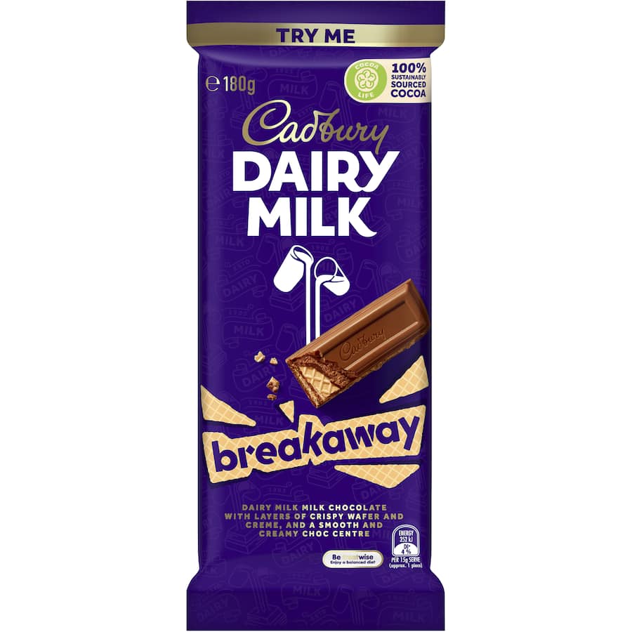 Cadbury Chocolate Dairy Milk Breakaway 180g