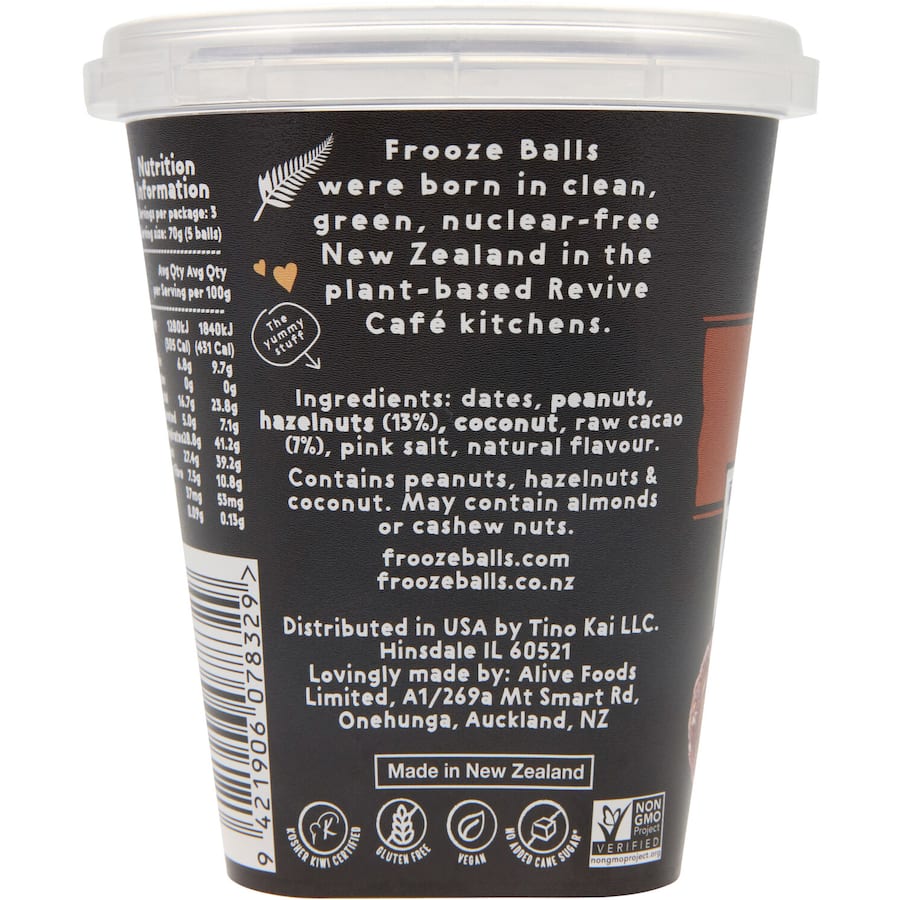 Frooze Balls Snack Balls Choc Hazelnut 210g 15pack