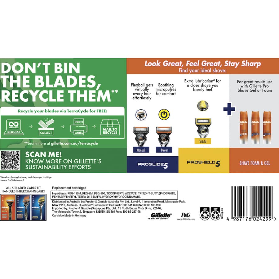 Gillette Fusion 5 Power Razor Blades Refills 8pack