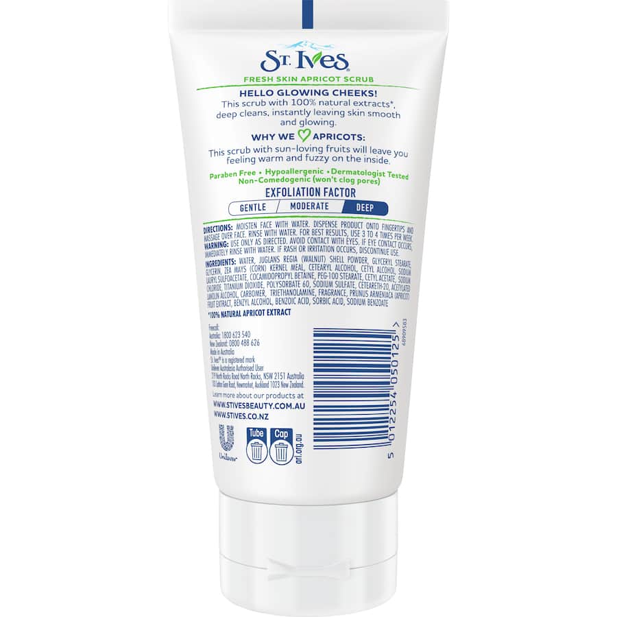 St Ives Facial Cleanser Invigorating Apricot Scrub Tube 150mL