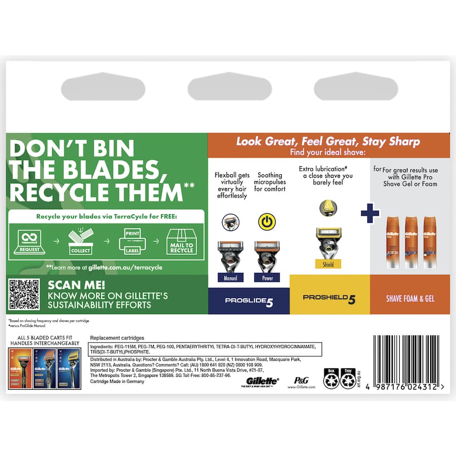 Gillette Fusion Proglide 5 Razor Blades Refill 8pack