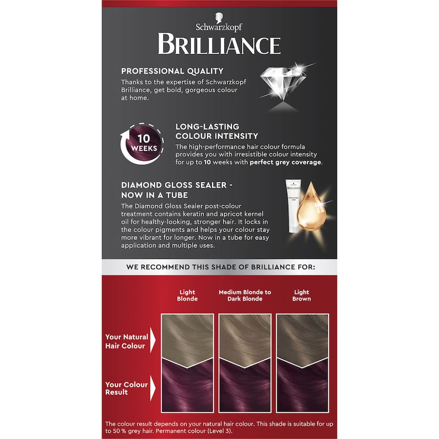Schwarzkopf Brilliance Hair Colour 23 Burgundy Chic 1pack