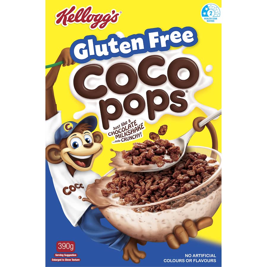 Kelloggs Coco Pops Cereal Gluten Free 390g