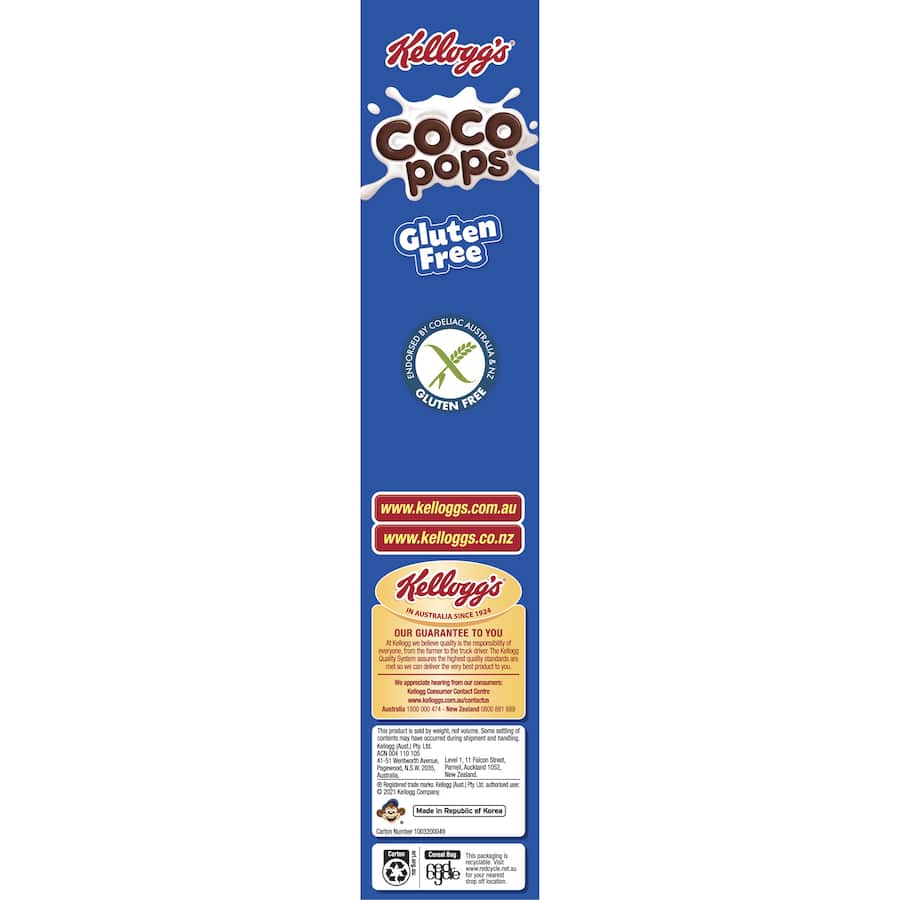 Kelloggs Coco Pops Cereal Gluten Free 390g