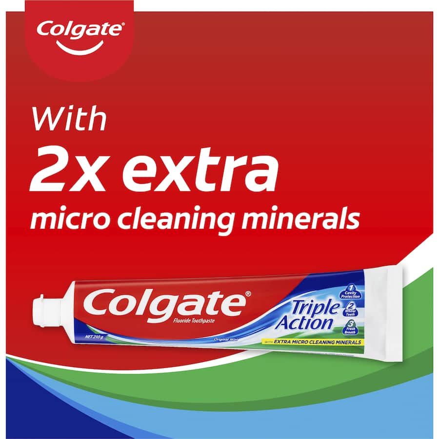 Colgate Triple Action Toothpaste Original Mint Value Pack 210g