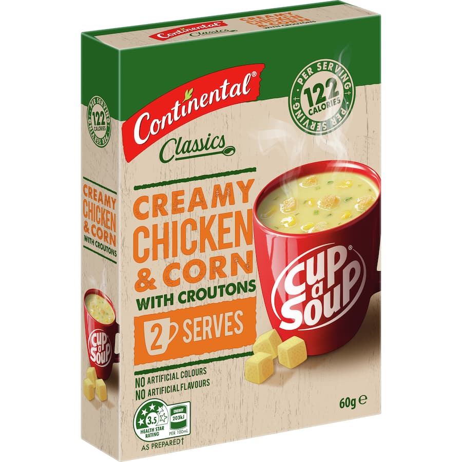 Continental Classics Cup A Soup Creamy Chicken & Corn With Croutons Pack 60g