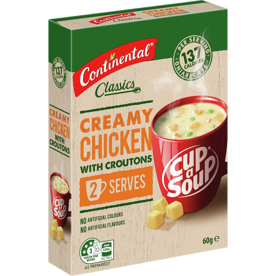 Continental Cup A Soup Instant Soup Creamy Chicken & Croutons 60g 2pack