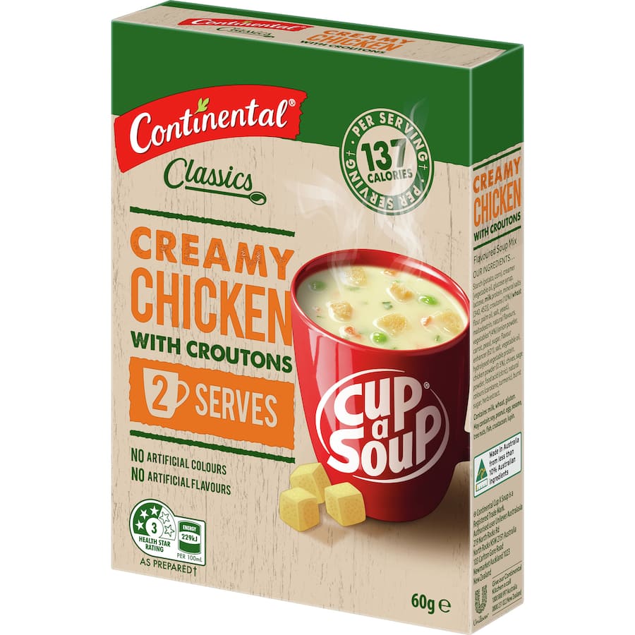 Continental Cup A Soup Instant Soup Creamy Chicken & Croutons 60g 2pack
