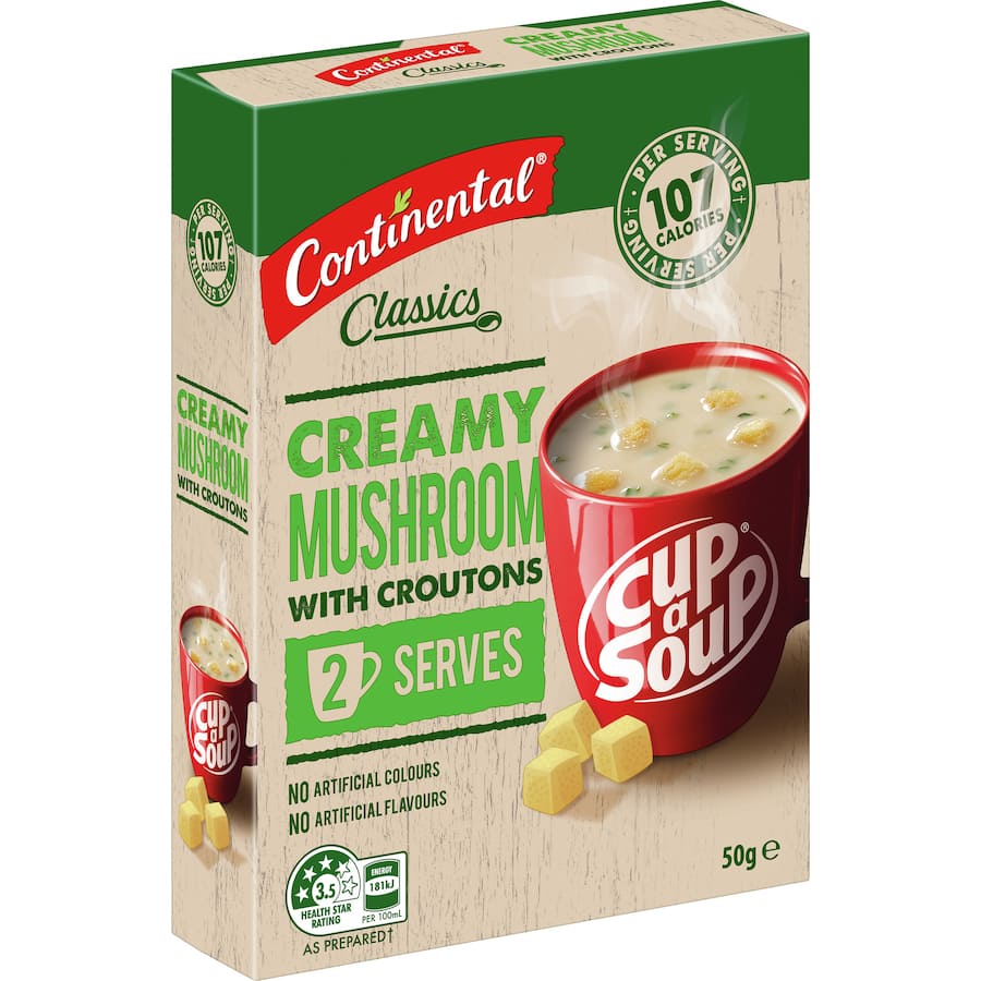 Continental Classics Cup A Soup Creamy Mushroom With Croutons Pack 50g