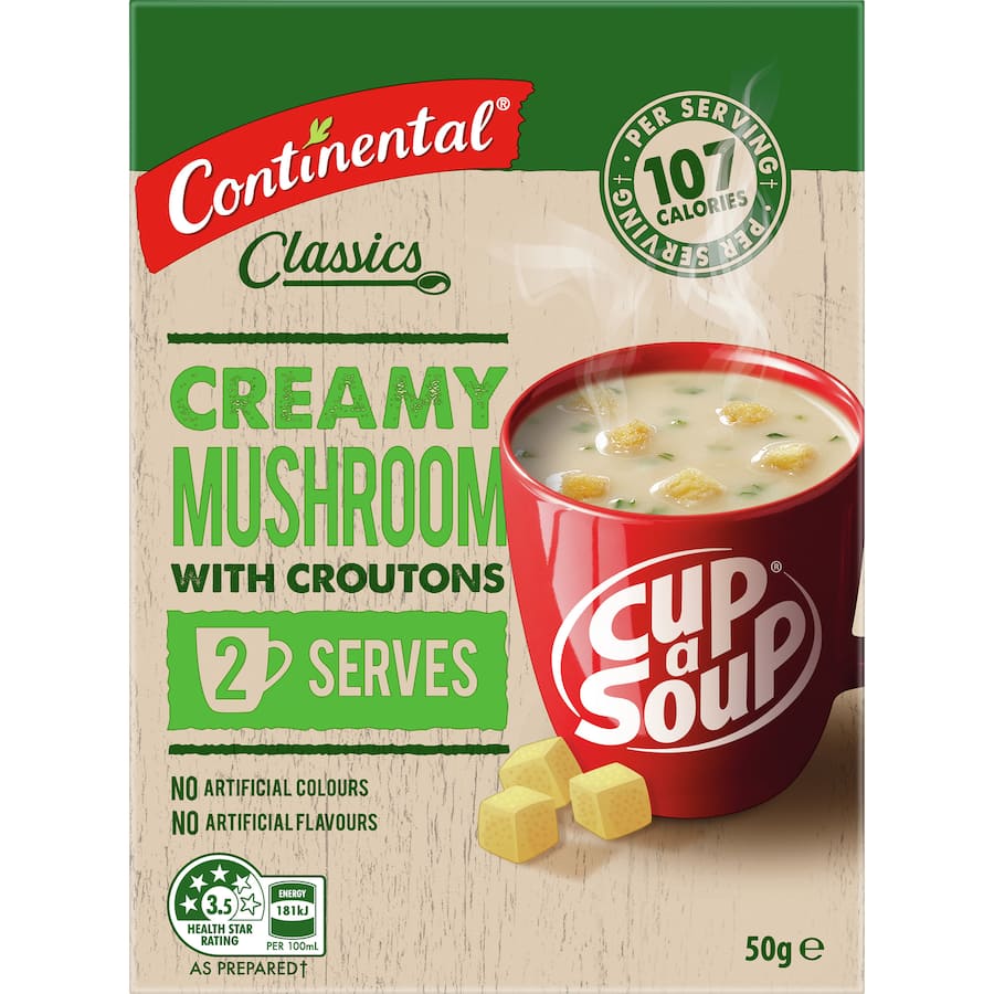 Continental Classics Cup A Soup Creamy Mushroom With Croutons Pack 50g
