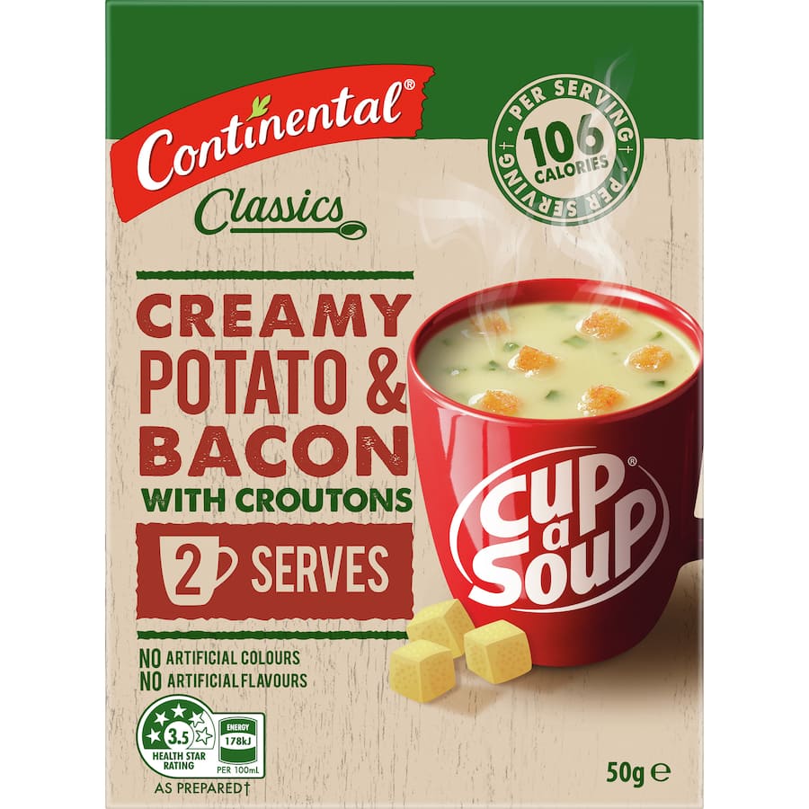 Continental Cup A Soup Instant Soup Potato, Bacon & Croutons 75g 2pack