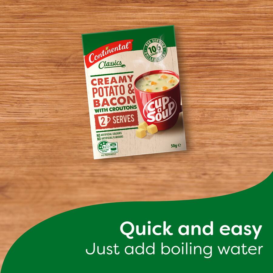 Continental Cup A Soup Instant Soup Potato, Bacon & Croutons 75g 2pack